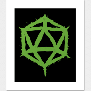 Chaotic Green Dice - D20 for roleplayers Posters and Art